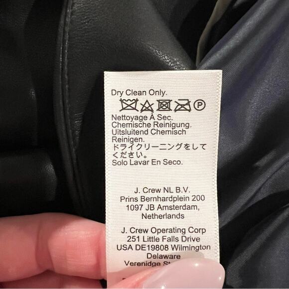 J.CREW Vivienne Blazer Black Faux Leather Patch Pocket Button Size 16 Tall NEW - Picture 7 of 8